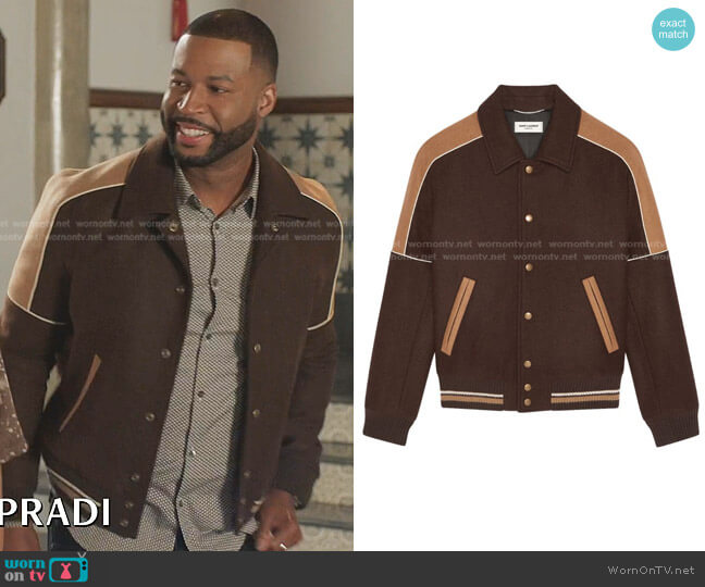 Saint Laurent Teddy Jacket in Wool Felt