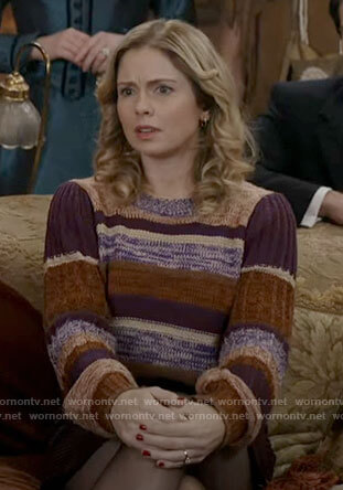 Sam’s purple and brown striped sweater on Ghosts