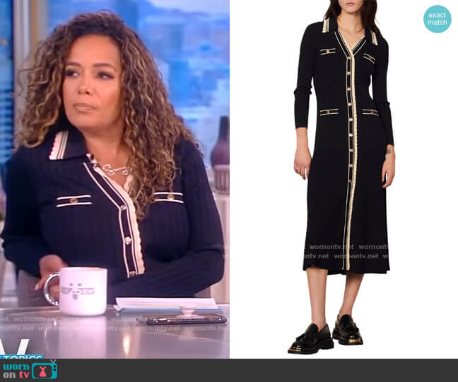 Sandro Alexandrine Long Sleeve Sweater Dress worn by Sunny Hostin on The View
