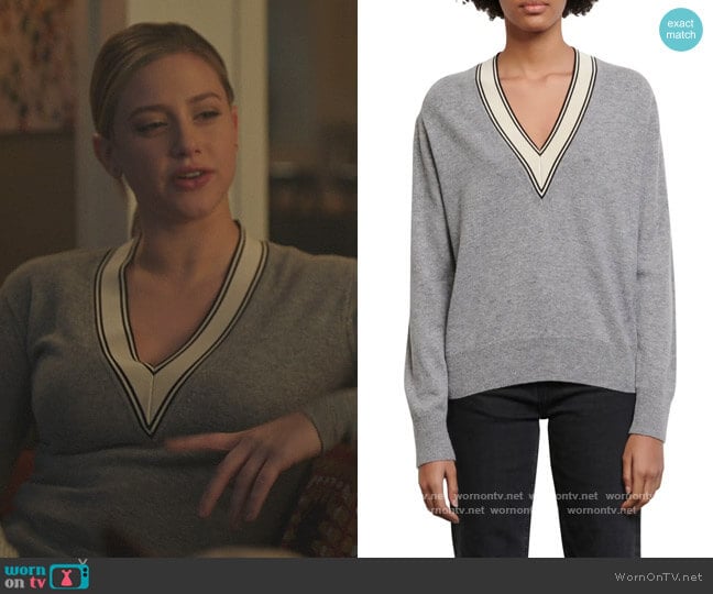 Sandro V-Neck Sweater worn by Betty Cooper (Lili Reinhart) on Riverdale