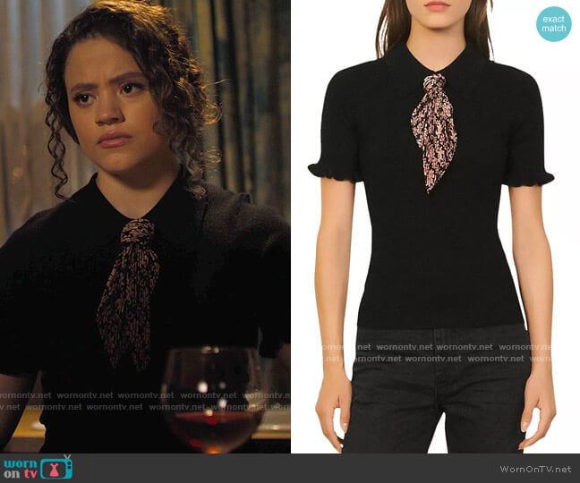 Sandro Robyn Top worn by Maggie Vera (Sarah Jeffery) on Charmed