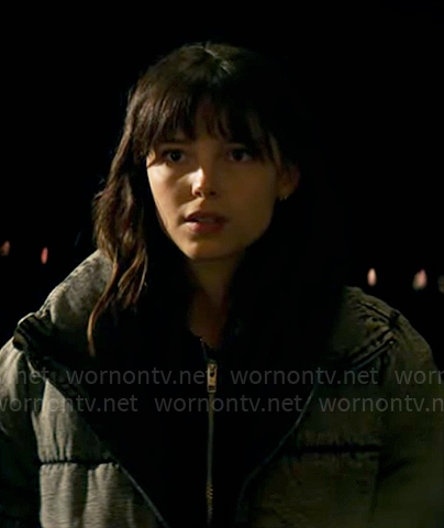 Sarah’s denim puffer jacket on Superman and Lois