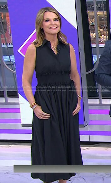 Savannah’s black smocked waist dress on Today