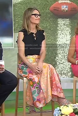 Savannah’s floral belted midi skirt on Today