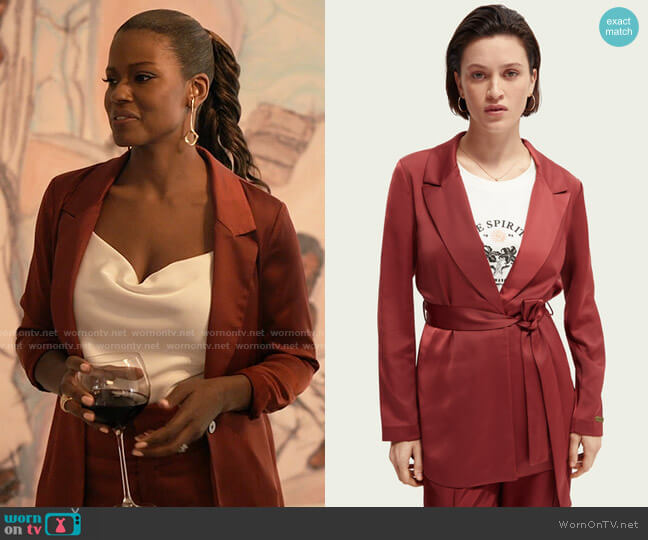 Scotch & Soda Belted Blazer worn by Vivian Banks (Cassandra Freeman) on Bel-Air