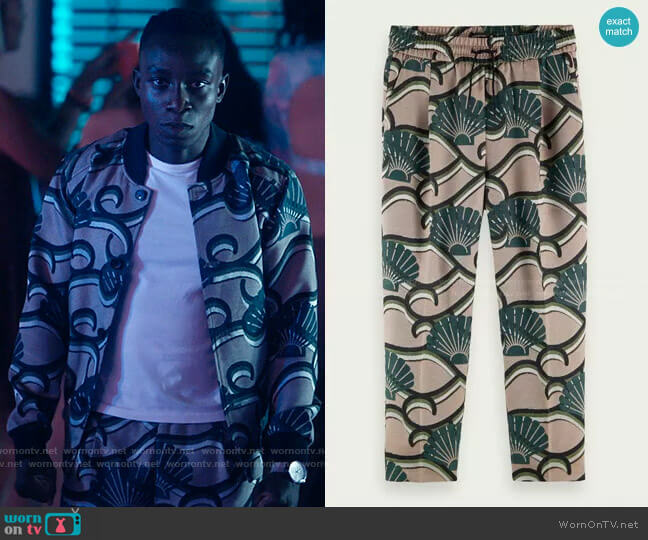 Scotch & Soda Printed Jacquard Sweatpants worn by Carlton Banks (Olly Sholotan) on Bel-Air