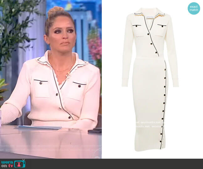 Self Portrait Ribbed-knit midi dress worn by Sara Haines on The View