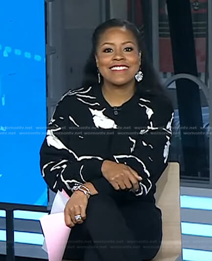Sheinelle’s black floral sweater on Today