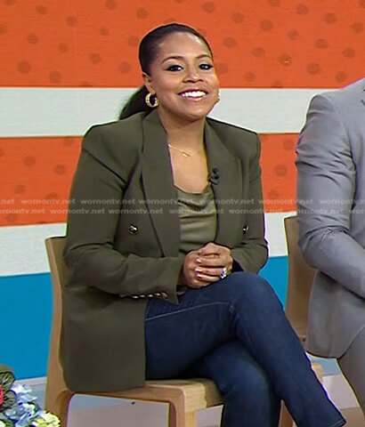 Sheinelle’s green double breasted blazer on Today