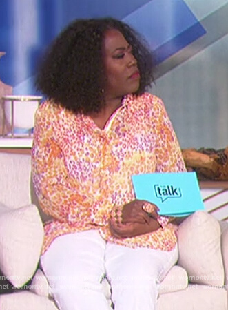Sheryl’s floral print blouse on The Talk