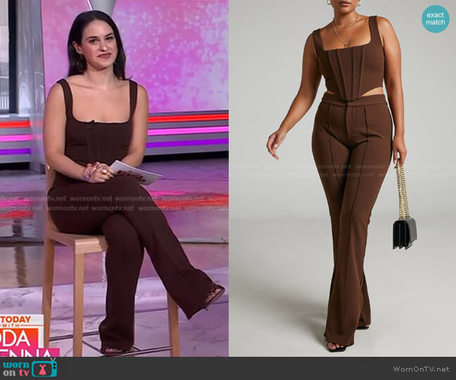 Showpo Ritta Corset Top and Pants worn by Donna Farizan on Today