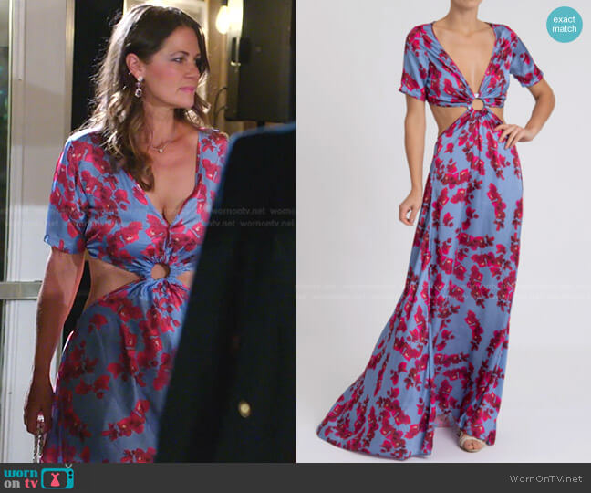 Sinesia Karol The Stella Dress in Boug Blue worn by Julia Lemigova (Julia Lemigova) on The Real Housewives of Miami