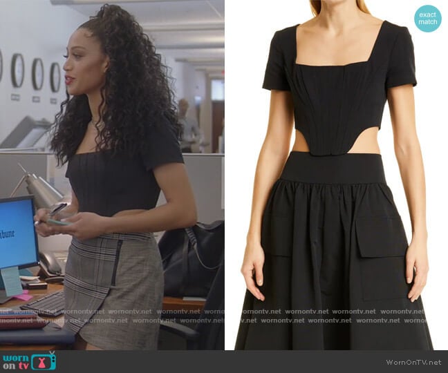 Staud Peony Corset Crop Top worn by Olivia Baker (Samantha Logan) on All American