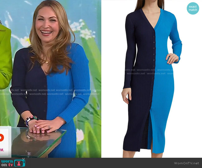 Staud Shoko Dress in Navy Cerulean worn by Lori Bergamotto on Today