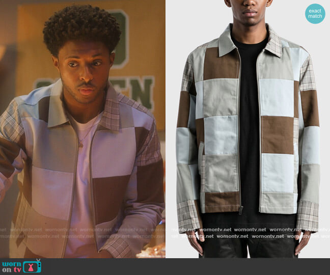 Stussy Patchwork Zip Jacket worn by Douglas Edwards (Diggy Simmons) on Grown-ish
