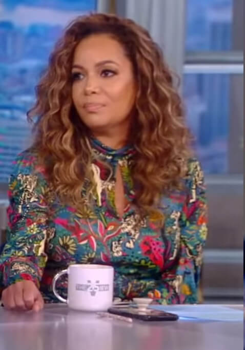 Sunny’s floral keyhole dress on The View
