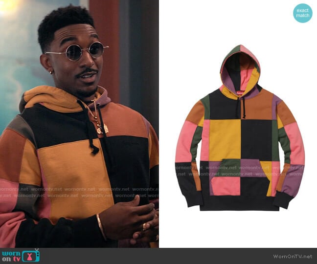 Supreme Patchwork Hoodie worn by Jazz (Jordan L. Jones) on Bel-Air