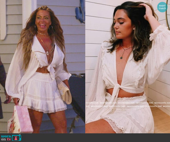 Surf Gypsy Tie Waist Top worn by Dolores Catania on The Real Housewives of New Jersey