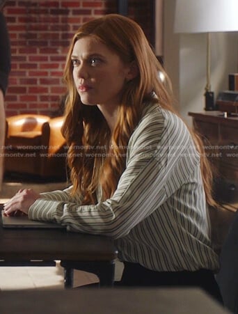 Taylor’s white striped shirt on 9-1-1