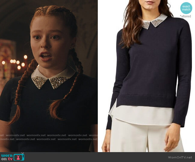 Ted Baker Liaylo Sparkle Collar Layered Sweater