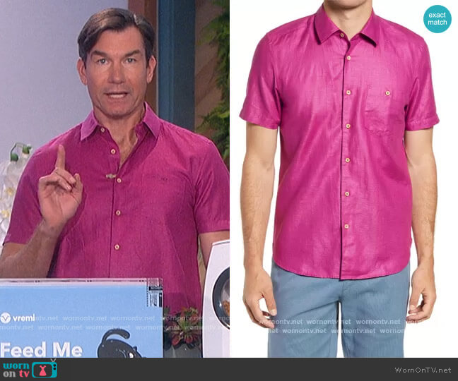 Ted Baker Civiche Linen & Cotton Button-Up Shirt worn by Jerry O'Connell on The Talk