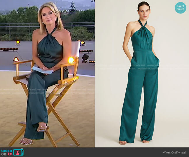 Theia Zuri Halter Jumpsuit worn by Amy Robach on Good Morning America