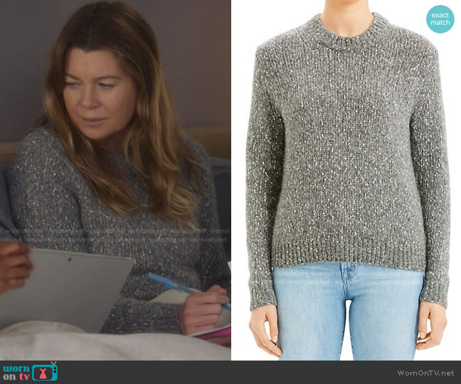 Theory Speckled Knit Sweater worn by Meredith Grey (Ellen Pompeo) on Greys Anatomy