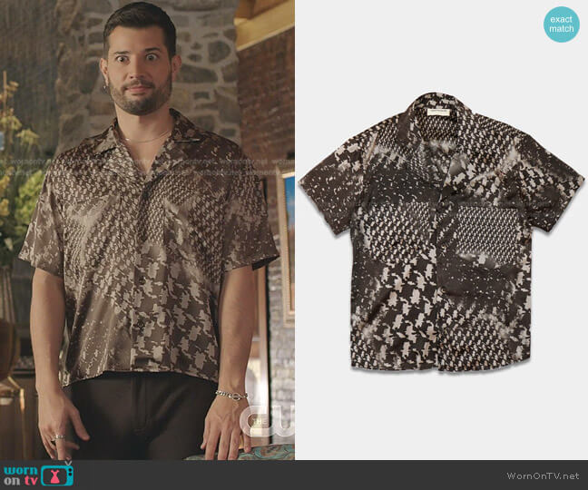 Todd Patrick Distorted Houndstooth Top worn by Sam Flores (Rafael de la Fuente) on Dynasty