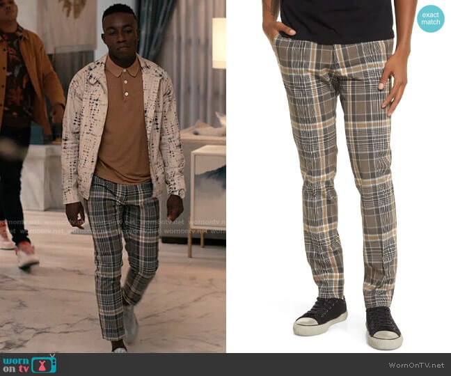 Topman Skinny Check Pants worn by Carlton Banks (Olly Sholotan) on Bel-Air