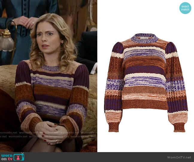 Ulla Johnson Samara Sweater worn by Sam (Rose McIver) on Ghosts