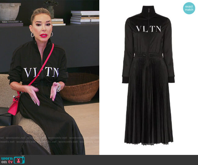 Valentino Logo Print zip front Dress worn by Marysol Patton (Marysol Patton) on The Real Housewives of Miami