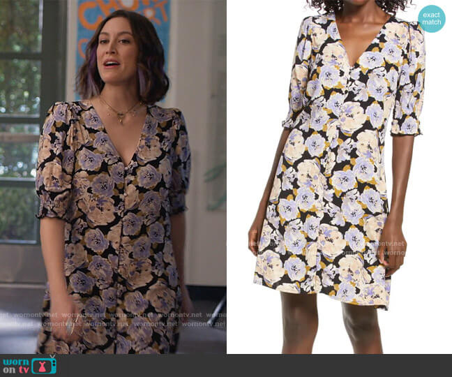 Vero Moda Paja Floral Elbow Sleeve Dress worn by Sarah (Caitlin McGee) on Home Economics