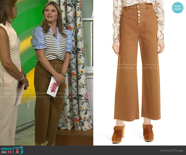 Veronica Beard High Waist Wide Leg Pants worn by Jenna Bush Hager on Today