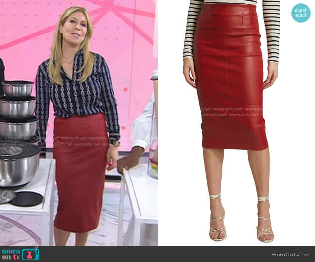 Veronica Beard Kaliyah Leather Pencil Skirt worn by Jill Martin on Today