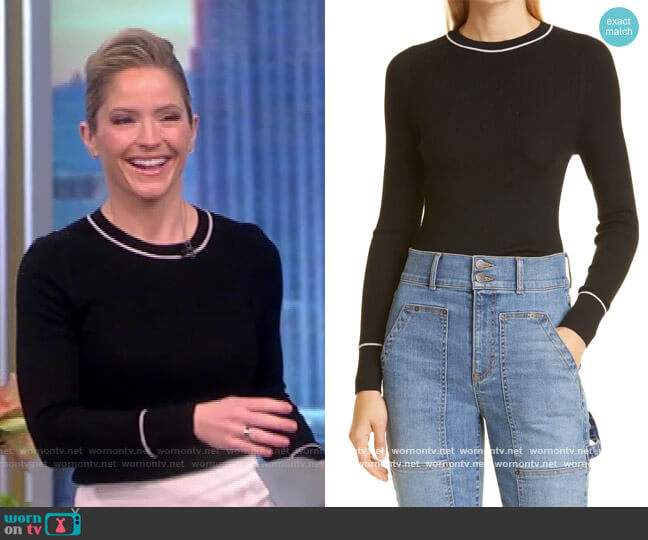 Veronica Beard Kinnie Ribbed Merino Wool Sweater worn by Sara Haines on The View