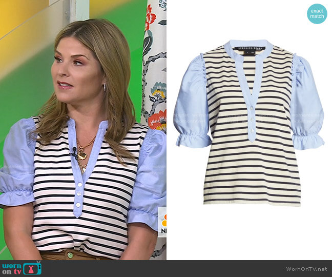 Veronica Beard Raegan Cotton Top worn by Jenna Bush Hager on Today