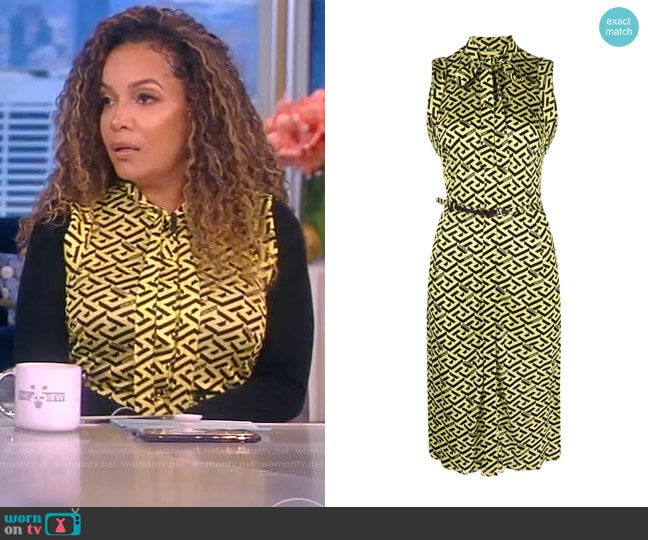 Versace Greca-print sleeveless Dress worn by Sunny Hostin on The View