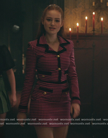 Cheryl’s pink gingham check blazer and skirt on Riverdale