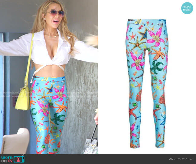 Versace Starfish-Print Leggings worn by Lisa Hochstein (Lisa Hochstein) on The Real Housewives of Miami