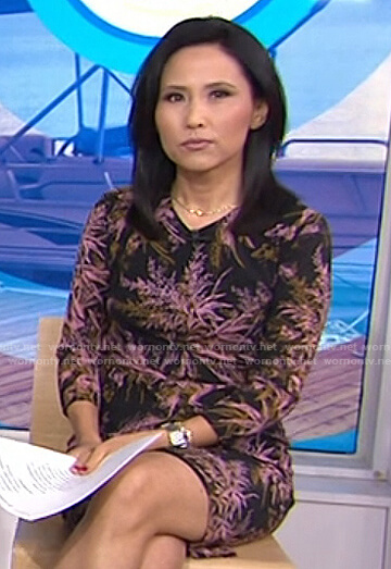 Vicky’s black and pink floral dress on Today