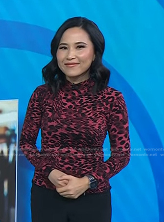 Vicky Nguyen’s pink leopard print top on Today