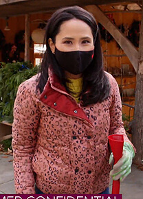 Vicky’s pink leopard puffer jacket on Today