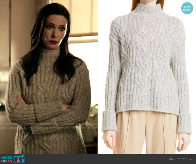 Vince Mirrored Cable Turtleneck Sweater worn by Lois Lane (Elizabeth Tulloch) on Superman and Lois