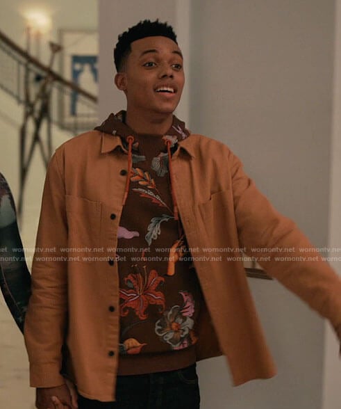 Will’s burgundy floral hoodie on Bel-Air