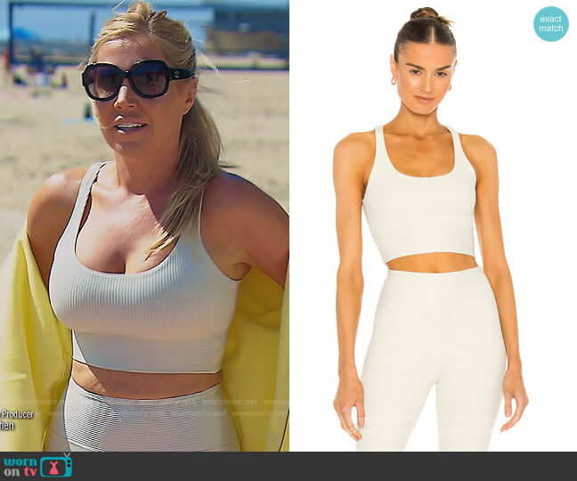 Year of Ours Ribbed Gym Bra worn by Dr. Jen Armstrong on The Real Housewives of Orange County