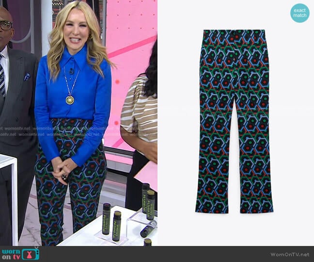 Zara Geometric Print Flare Pants worn by Chassie Post on Today