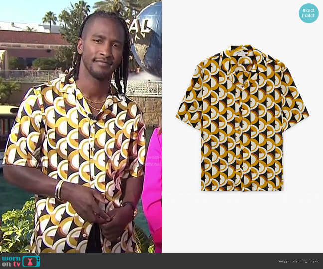 Zara Geometric Print Shirt worn by Scott Evans on Access Hollywood