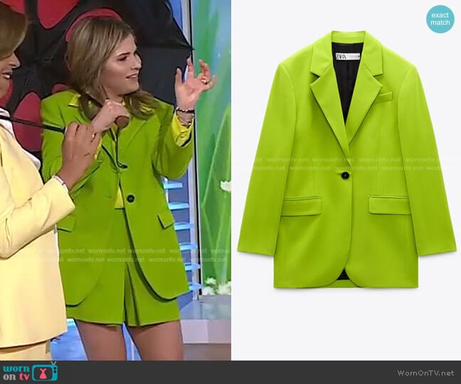 Zara Oversized Blazer with Pockets worn by Jenna Bush Hager on Today