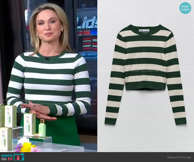 Zara Rib Knit Sweater worn by Amy Robach on Good Morning America