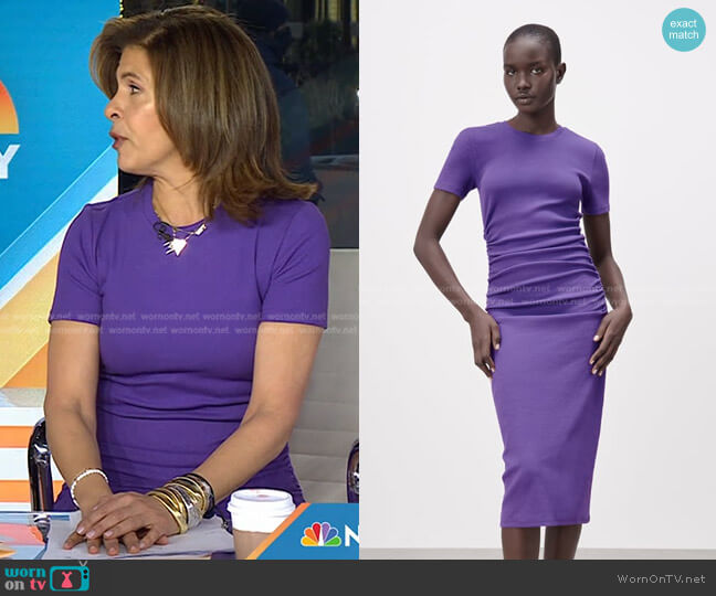 Zara Ruched Rib Dress worn by Hoda Kotb on Today